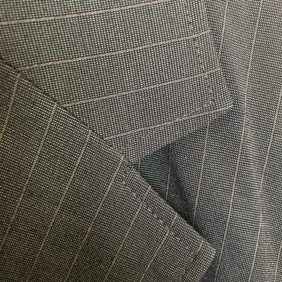 ATELIER Sz 12 Business Career Pinstripe Pantsuit Polka Dot Contrast Lining Suit - Picture 3 of 10